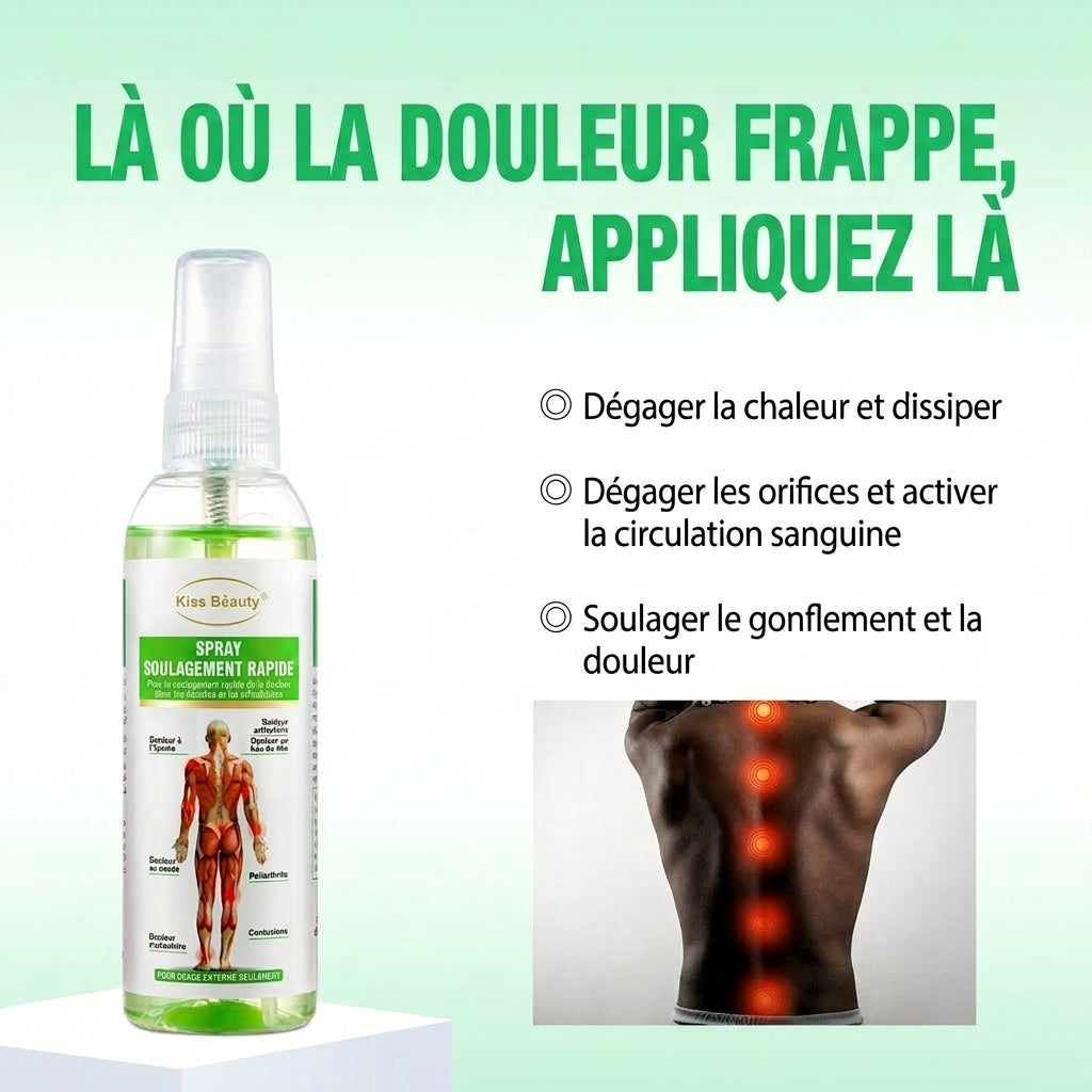 Kiss Beauty - Spray de Soulagement Rapide pour Articulations et Muscles